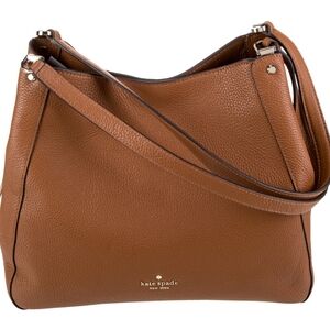 Kate Spade Leila Triple Compartment Shoulder Bag Gingerbread Pebbled Leather